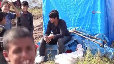 cadir kent -  Mevsimlik işçilerin çocuklarının çıplak ayaklı oyun mutluluğu Videosu