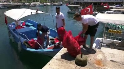 sahil guvenlik - ANTALYA - Kaş ilçesinde dalgıçlar deniz dibi temizliği için daldı Videosu