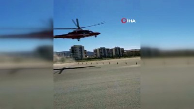  Hava ambulansı anjiyo olması gereken yaşlı adam için havalandı