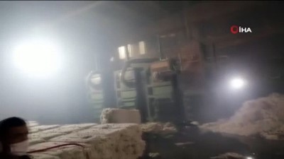yakin plan -  Tekstil fabrikasının deposunda yangın Videosu