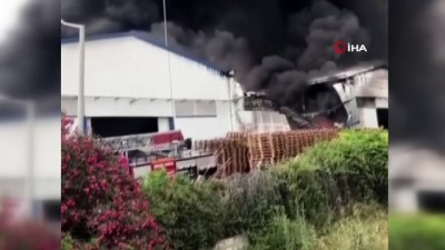 fabrika yangini -  Mersin Organize Sanayi Bölgesinde fabrika yangını Videosu