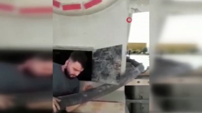 gizli bolme -  Suriye'ye giden çimento kamyonunda 6 mülteci yakalandı Videosu