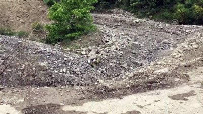 TEKİRDAĞ - Sağanak nedeniyle düşen kaya parçalarının kapattığı yol ulaşıma açıldı