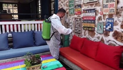 salar -  Açılış günü kafe ve restoranlar dezenfekte edildi Videosu