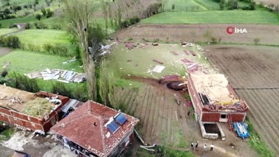 siddetli ruzgar -  Tarım arazilerini dolu vurdu Videosu