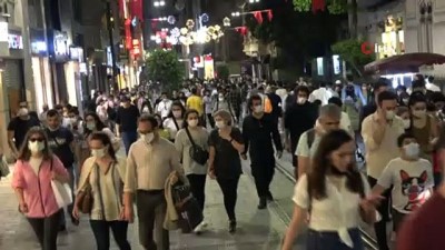 kabine toplantisi -  İstiklal Caddesi'nde maske ve mesafe unutuldu, halaylar çekildi Videosu