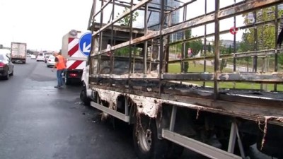 trafik yogunlugu -  TEM'de seyir halindeki kamyonet alev alev yandı Videosu