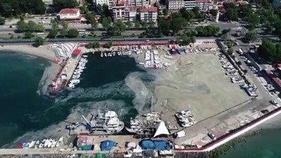 lodos - TEKİRDAĞ - DRONE - Lodos nedeniyle kıyılara müsilaj geri geldi Videosu