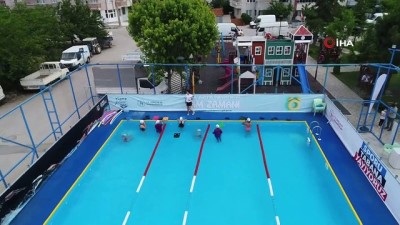 istifa - Balıkesir’e portatif yüzme havuzu Videosu