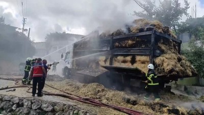 HATAY - Saman yüklü kamyonda çıkan yangın söndürüldü