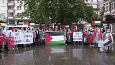 RİZE - İsrail'in Mescid-i Aksa'ya yönelik ihlalleri protesto edildi