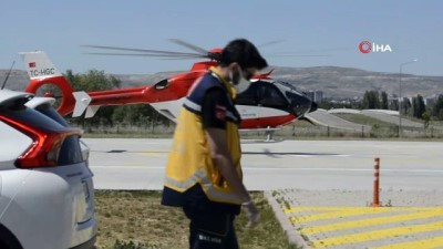 ambulans helikopter -  14 yaşındaki genç intihara kalkıştı: İp kopunca yardımına helikopter yetişti Videosu