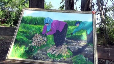 okul bahcesi -  Resim öğretmeni olmak istiyordu ressam oldu köyde sergi açtı Videosu