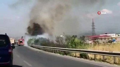 agacli -  Söke'de karayolu kenarındaki yangın korkuttu Videosu