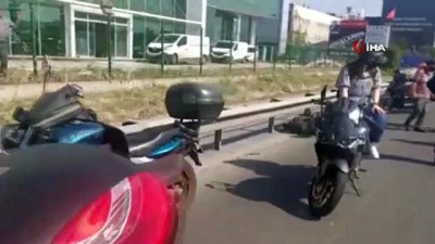  Basın Ekspres Yolunda motosiklet ile araç çarpıştı: 2 yaralı