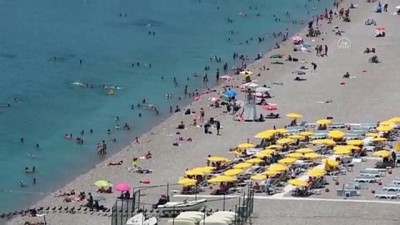 ucak seferleri - ANTALYA - Sıcaktan bunalanlar sahillerde yoğunluk oluşturdu Videosu