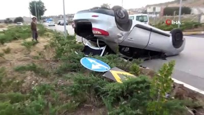 barla -  Uşak'ta otomobil ters döndü: 3 yaralı Videosu