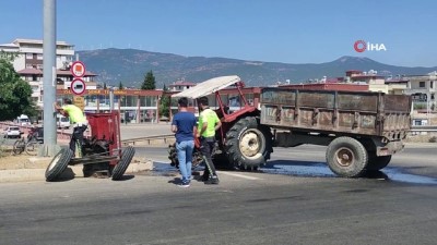 kirmizi isik -  Korkunç kazada traktör ikiye bölündü: 4 yaralı Videosu