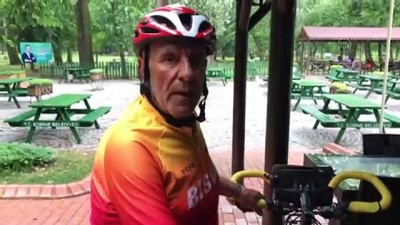 saglik calisanlari - EDİRNE - Eski milli sporcu Kovid-19'la mücadele eden sağlık çalışanlarına moral vermek için pedal çeviriyor Videosu