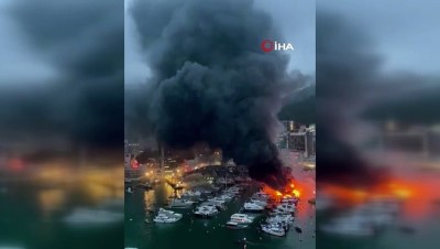 gokyuzu -  - Hong Kong’da marinada yangın: 16 tekne yandı Videosu