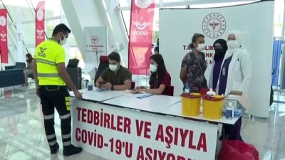 asilama - Ankara Yüksek Hızlı Tren Garı'nda oluşturulan alanda aşılama yapıldı Videosu