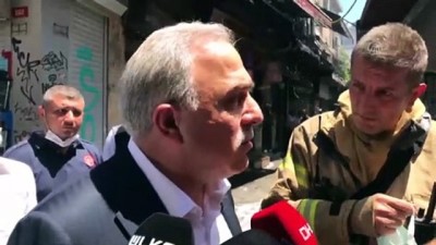 guvenlik onlemi - İSTANBUL - İş yeri yangını - Fatih Belediye Başkanı Mehmet Ergün Turan Videosu
