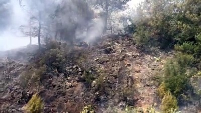ormanli - MUĞLA - Yerleşim yerlerine yakın alanda çıkan orman yangınına müdahale ediliyor (1) Videosu