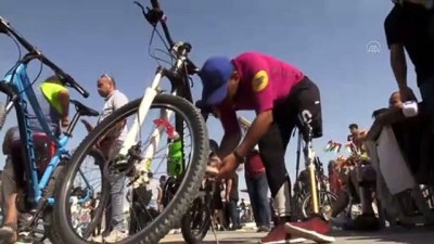 GAZZE - İsrail saldırısı sonrası rehabilitasyon amacıyla 'Psikolojik Deşarj' adlı bisiklet yarışı düzenlendi