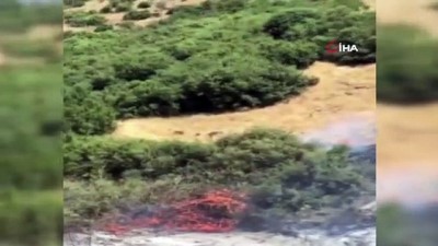 makilik alan -  Makilik alandaki yangına havadan ve karadan müdahale Videosu