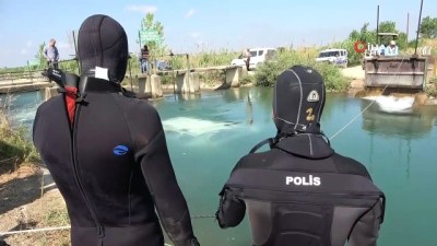  Sulama kanalındaki kazalı araç polisi alarma geçirdi