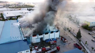 tekstil fabrikasi - DENİZLİ - (DRONE) Tekstil fabrikasında yangın çıktı Videosu