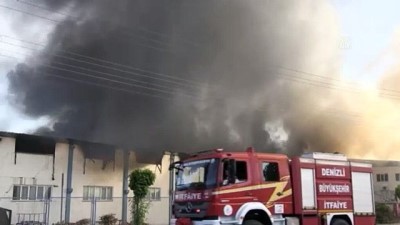 DENİZLİ - Tekstil fabrikasında yangın çıktı (3)