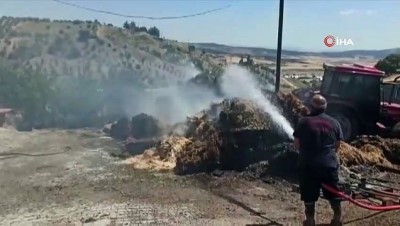 aniz yangini -  Kahramanmaraş'ta ekin balyası ve anız yangını Videosu