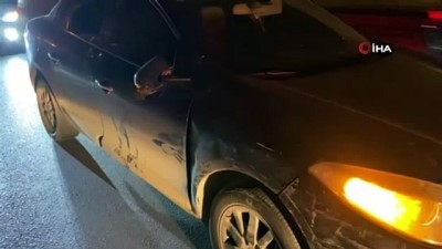 supheli arac -  'Dur' ihtarına uymayan şüpheli, polis otosuna çarptı Videosu