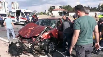 kadin surucu - KAYSERİ -  Polis aracıyla otomobil çarpıştı: 2'si polis 5 yaralı Videosu