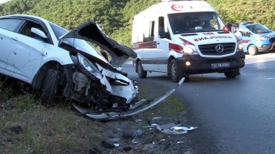 yarali kadin -  Minibüsle kafa kafaya çarpışan otomobildeki 2 kişi yaralandı Videosu