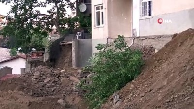 insaat alani -  Ankara’da istinat duvarında hasar oluşan binada topuk dolgu çalışması yapıldı Videosu
