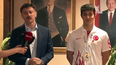 milli sporcular - Başkan Bahadır dünya şampiyonu Emir Yiğit'i ağırladı Videosu