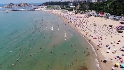 plaj -  Bayram tatilini fırsat bilen İstanbullular Şile plajlarına akın etti Videosu