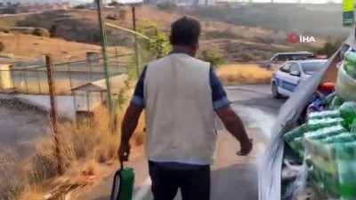 kamyon dehseti -  Kamyonu yan yatırdı, faciayı önledi Videosu