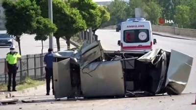 kadin surucu -  Karabük'te feci kaza...Karşı şeride geçip otomobili biçti Videosu
