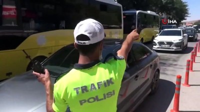  - Aksaray’da yoğun trafiğe polisten sıkı denetim
