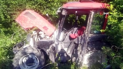 direksiyon -  Ot biçerken traktörle uçuruma yuvarlandı Videosu