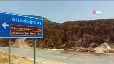 makilik alan -  Antalya'da 25 hektarlık ormanın yandığı bölgede soğutma çalışmaları devam ediyor Videosu