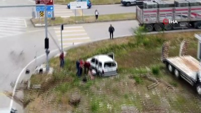kirmizi isik -  Giresun’da kaza anı drone ile görüntülendi Videosu