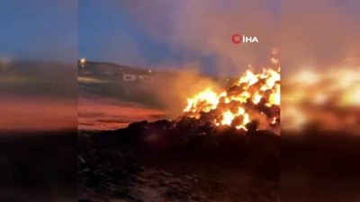  Haymana’da 5 bin balya saman yanarak kül oldu