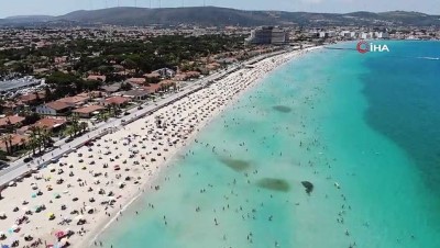 doluluk orani -  Çeşme’de nüfus 1 milyonu aştı, plajlardaki kalabalık böyle görüntülendi Videosu