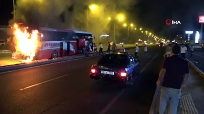 yangin tupu -  Seyir halindeki yolcu otobüsü alev alev yandı Videosu