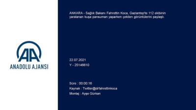 ANKARA - Sağlık Bakanı Koca, 112 ekibinin yaralanan kuşa pansuman yaptığı görüntüleri paylaştı