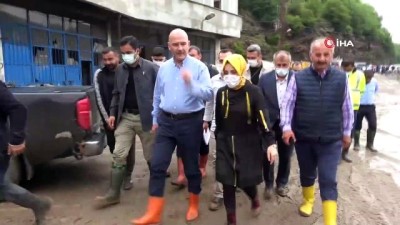 sanayi sitesi -  Bakan Soylu selden etkilenen Artvin’in Murgul ilçesinde incelemelerde bulundu Videosu